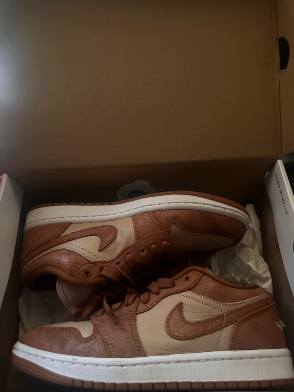 Jordan Men’s Low-Top Sneakers in Brown and Cream